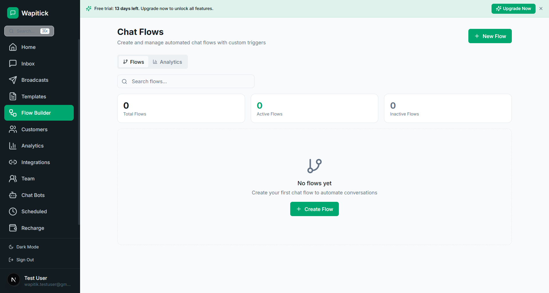 Wapitick flow builder